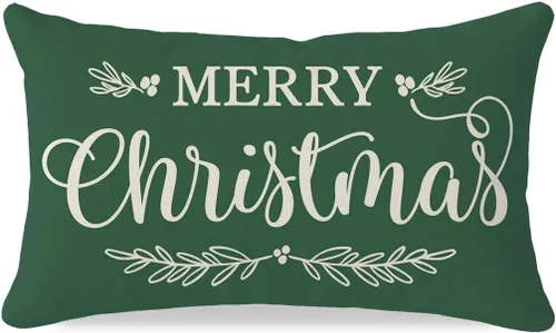 Miniatura 9 de Fundas de almohada de Navidad de PANDICORN 12x20 pulgadas rojas para decoración rústica navideña al aire libre para sofá, sofá cama, sala de estar