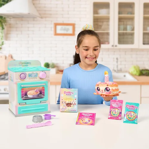Miniatura 4 de Cookeez Makery Horno de dulces para fiestas, mezcla a tu amigo abrazos. Caliente la mezcla de masa y crea un pastel de cumpleaños interactivo cálido