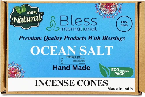 Miniatura 50 de Bless International Conos de incienso 100% naturales de lavanda hechos a mano, sumergidos a mano, libres de químicos orgánicos para purificación