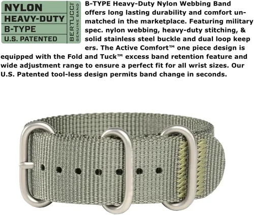 Miniatura 5 de BERTUCCI Reloj Field - DX3 Field - Esfera blancacaja verde olivacorrea de nailon Defender Drab 11019