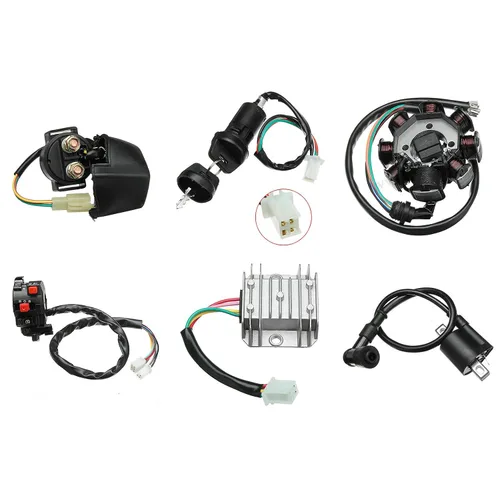 Miniatura 4 de MasoAuto Kit de arnés de cableado eléctrico, bobina de encendido CDI regulador para ATV QUAD 150/200/250CC