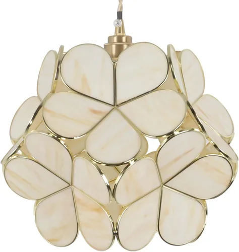 Miniatura 28 de Bieye L10749 - Lámpara colgante de techo de vidrio manchado estilo Tiffany con pantalla de 8 pulgadas de ancho (naranja, 8" flor de cerezo)