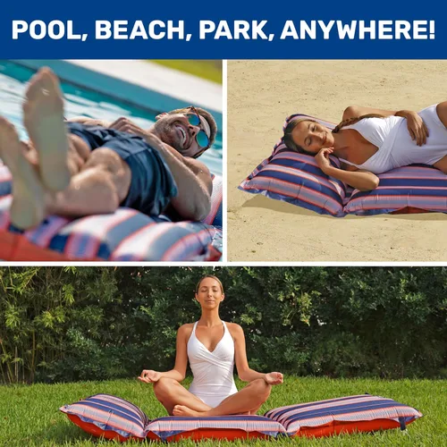 Miniatura 3 de Aqua - Flotador de piscina plegable y go 3 en 1, tapete y tumbona para piscina, tapete acolchado para tierra o agua con correa de transporte, varios