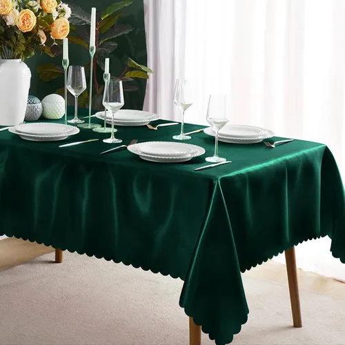 Miniatura 18 de KKJIAF Paquete de 1 mantel de satén negro de 58 x 102 pulgadas, rectangular, brillante, sedoso y suave, para decoración de banquete de boda, fiesta