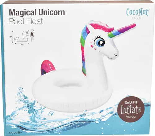 Miniatura 6 de Flotador mágico de coco para piscina de unicornio para exteriores, anillo inflable gigante para piscina, tubo de descanso duradero y juguete