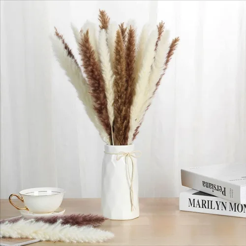 Miniatura 10 de Ramo de flores secas naturales, arreglos florales DIY de 17" con eucalipto, flor de paja y lavanda, decoraciones rústicas bohemias para centros