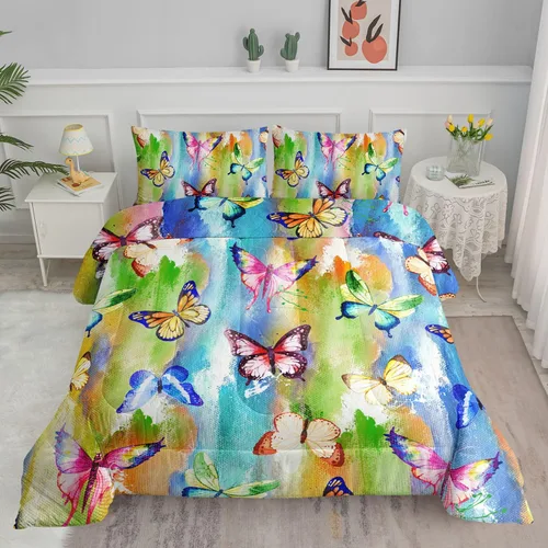 Miniatura 22 de Juego de ropa de cama Kawaii de fresa para niñas, juego de ropa de cama con patrón de cuadrícula rosa con 1 edredón y 2 fundas de almohada