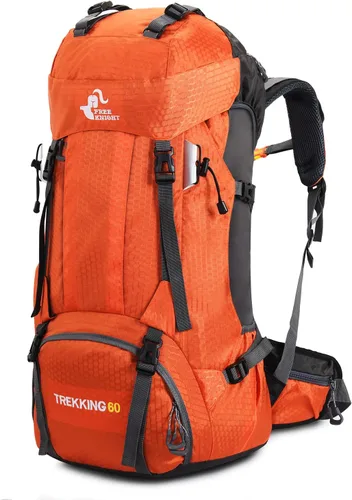 Miniatura 10 de Bseash Mochila impermeable de 60 L para senderismo y campamento con cubierta para lluvia, mochila grande para deportes al aire libre, mochila