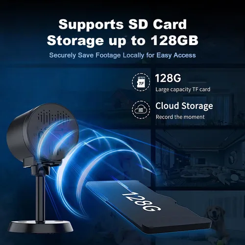 Miniatura 7 de Mini cámara WiFi 2.4G para casa de gato con calefacción (uso enchufable), 1080P HD, visión nocturna, detección de movimiento, ultra gran angular