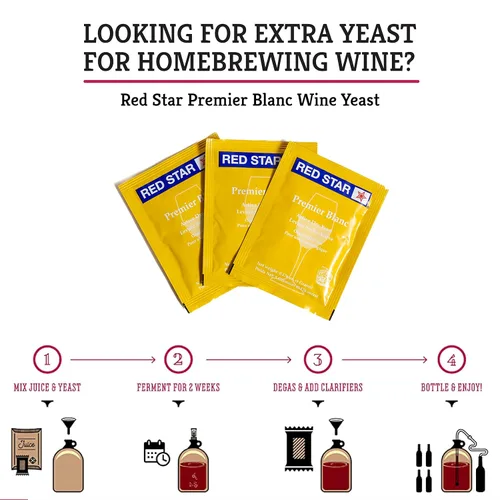 Miniatura 4 de Red Star Premier Blanc - Levadura de vino (15 unidades)