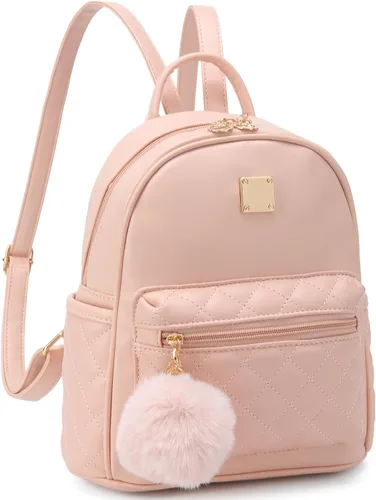 Miniatura 23 de Mini mochila de moda para niñas, bolso pequeño lindo de cuero a cuadros para mujer, mochilas pequeñas, Negro -, Mini mochila de moda para niñas