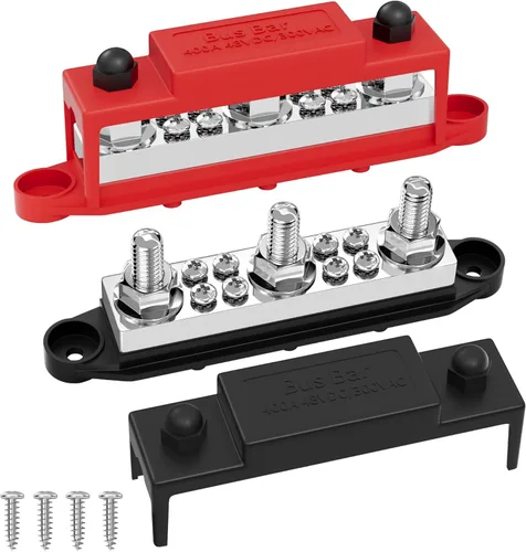 Miniatura 9 de Barra de Bus Joinfworld 250A 12V Bloque de Distribución de Energía con 3 x 3/8" (M10) Pernos Barra Terminal de Bus Marino Bloque de Barra de Batería