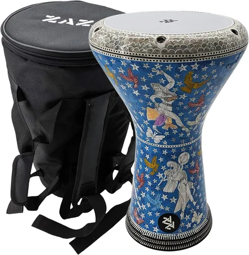 Miniatura 9 de La Darbuka Doumbek egipcia de madre de perla de 17.5" de Zaza Percussion (Orquídea Azul)