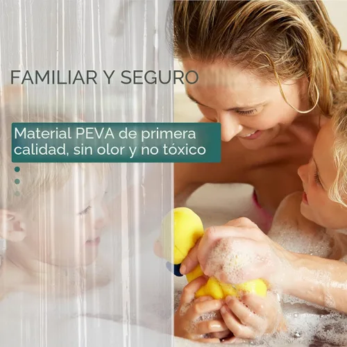 Miniatura 3 de AmazerBath - Cortina de plástico transparente de acetato de vinilo polietileno (PEVA) prémium, 72x72 pulgadas, 8G, de alta resistencia, con 3