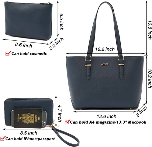 Miniatura 7 de Juego de bolsos y carteras para mujer, bolso de mano para el trabajo, bolso de hombro con asa superior y cartera a juego
