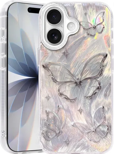 Miniatura 134 de I-MGAE-IN-AR Funda compacta para iPhone 11, diseño de mariposa, marco de protección de lente de cámara con diamante 3D, bonitas fundas protectoras