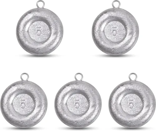 Miniatura 14 de Pesas de pesca de disco, pesos de hundimiento de monedas, pesos de pesca de agua salada, pesca de surf, aparejos de pesca de gato, 8 onzas, 6 onzas