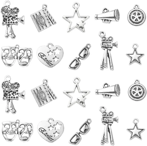 Miniatura 8 de Ipotkitt 100 dijes de vajilla de estilo vintage, cuchara, cuchillo, tenedor, dijes antiguos de cocina para manualidades, joyería, accesorios