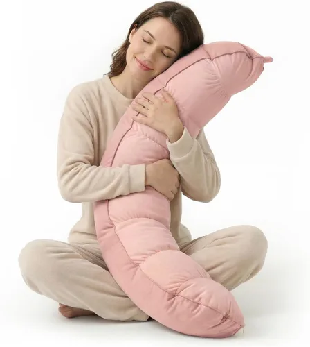 Miniatura 50 de Peallow(Pat. Pend) – Almohada larga redonda para el cuerpo para adultos, almohada de refuerzo para dormir, almohada suave y de apoyo para dormir