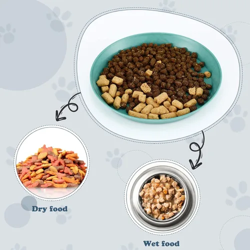 Miniatura 5 de Gerrii Tazón redondo de 12 piezas para aliviar la fatiga de la barba, plato de comida para gatos poco profundo de 6 pulgadas, cuencos de Vintage