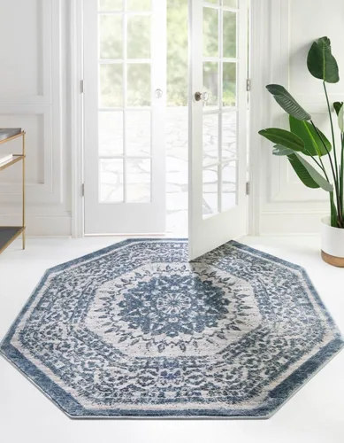Miniatura 23 de Unique Loom Colección Aberdeen - Alfombra Derbyshire (2' 2" x 3' 1" Rectángulo, Azul Claro/Gris)