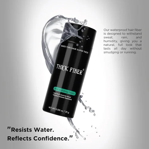 Miniatura 4 de THICK FIBER Fibras de construcción capilar para adelgazar el cabello y manchas calvas (negro, paquete de 2) – Botella de 0.88 oz – Oculta la pérdida