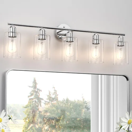 Miniatura 13 de Luz de Tocador de Baño Negra de 2 Luces Luces de Tocador de Baño Rústicas Sobre Espejo, Certificada por UL Apliques de Pared Industriales Modernos