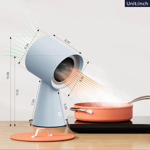 Miniatura 8 de CIARRA Campana extractora portátil, campana extractora de escritorio con ventilador de escape de 2 velocidades, filtro de aluminio desmontable, taza