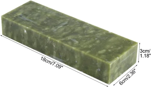 Miniatura 7 de Sacapuntas de cuchillo verdes del lado doble, piedra de afilar fina de la piedra de afilar del jade del verde de la piedra de afilar de la arena