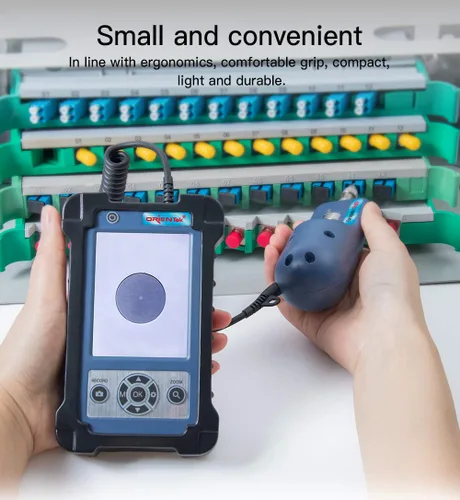 Miniatura 6 de ORIENTEK Sonda de inspección de fibra óptica TIP-600V con pantalla de probador de fibra de microscopio 400X Inspector de fibra óptica Limpieza