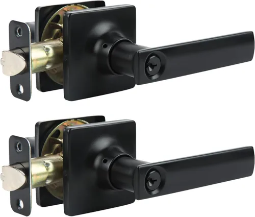 Miniatura 7 de Cerraduras de manija de puerta de entrada con llaves, manija de puerta de bloqueo cuadrada para oficina, dormitorio, apto para puertas laterales