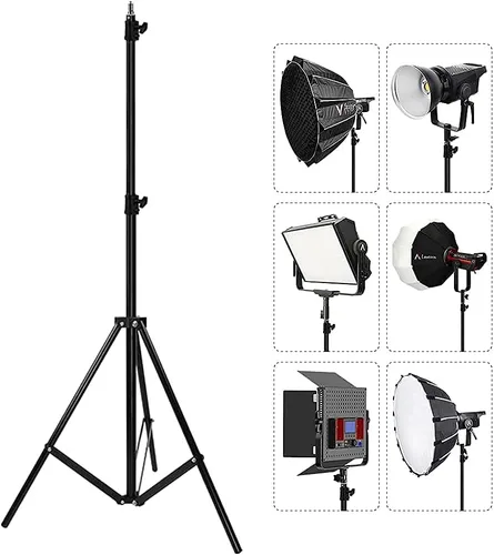 Miniatura 9 de Soporte de luz resistente de 9.5 pies/9.2 ft de resorte ajustable acolchado de metal para fotografía de estudio fotográfico, luz de anillo, equipos