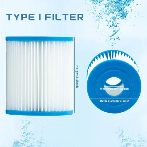 Miniatura 3 de Cartucho de filtro de piscina tipo I para piscinas sobre el suelo, 58093 Cartucho de filtro de repuesto para filtro de piscina, elementos de filtro