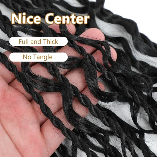 Miniatura 3 de Cabello senegalés de ganchillo con extremos rizados, 12 pulgadas, 8 paquetes de cabello bohemio de ganchillo con rizos de diosa, rizos de ganchillo
