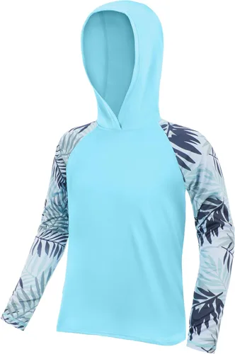 Miniatura 19 de Sudadera con capucha para niños, protección solar UPF 50+, manga larga, protección solar UV, camisa de pesca para niños y jóvenes, camisas de agua