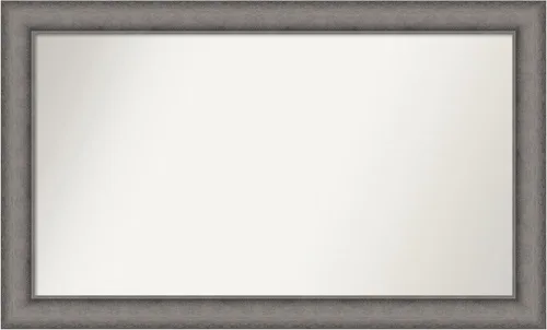 Miniatura 472 de Amanti Art Espejo de pared personalizado no biselado (24.5 x 24.5 pulgadas), marco gris marrón alta, varios tamaños personalizados, espejo de baño