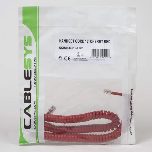 Miniatura 2 de Cablesys GCHA444012-FCR / Cable de teléfono rojo de 12 pies