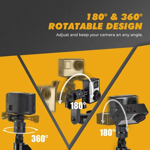 Miniatura 2 de KEMIMOTO Soporte de cámara UTV ATV multiajustable compatible con RZR Roll Bar Mount 1.65"-2" Soporte de jaula de rollo de aluminio 360 acción