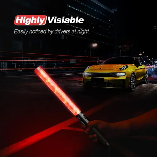 Miniatura 2 de RoadHero Varita de tráfico de 16 pulgadas, paquete de 2 luces de control de tráfico aéreo con 3 modos intermitentes, varitas de señal de seguridad