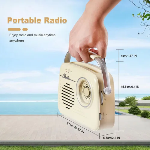 Miniatura 2 de Radio FM, tarjeta USB/SD, altavoz Bluetooth con sintonización manual, cumpleaños, aire libre, pesca, yoga, fiesta, campamento, reproductor portátil