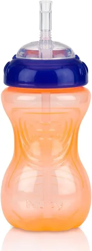 Miniatura 7 de Nuby Vaso antiderrames con popote flexible (paquete de 3) botellas de 10 onzas, vasos para sorber para niños pequeños de 12 meses en adelante, tazas