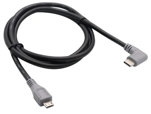 Miniatura 6 de Cable extensor USB micro a tipo C de 90 grados USB 2.0 tipo C macho a micro 2.0 macho de sincronización de datos y cable de carga para MacBook