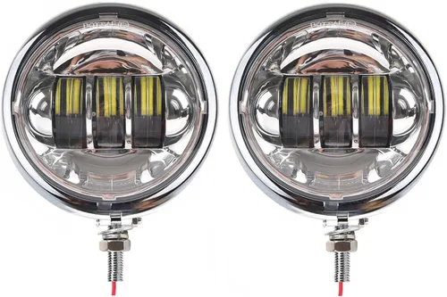 Miniatura 8 de Luces de cruce para motocicleta, negras, luz antiniebla LED de 4.5 pulgadas con carcasa tipo cubo, compatibles con Road King Touring Electra Glide
