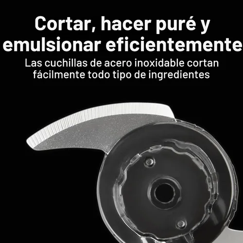 Miniatura 3 de Proctor Silex Picadora eléctrica duradera de verduras y mini procesador de alimentos para picar, hacer puré y emulsionar, 1.5 tazas, color negro