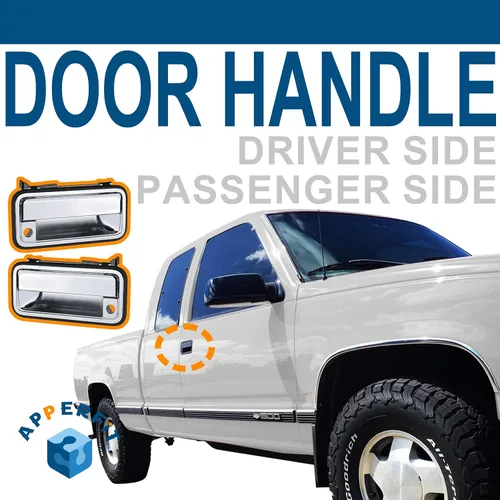 Miniatura 4 de APPERFiT Manija de Puerta Externa Completamente Metálica (Cromada) Compatible con 1995-2000 Chevrolet Chevy Tahoe Suburban C1500 C2500 C3500 K1500