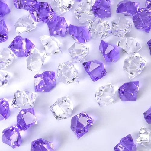 Miniatura 14 de Babenest - Rocas de hielo trituradas acrílicas, 150 piezas de cristales falsos, cubos de hielo de plástico, gemas de diamantes para rellenos