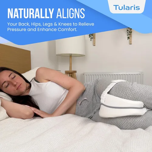 Miniatura 4 de Almohada de rodilla de espuma viscoelástica para personas que duermen de lado, dolor de cadera con correa ajustable, almohada entre las piernas
