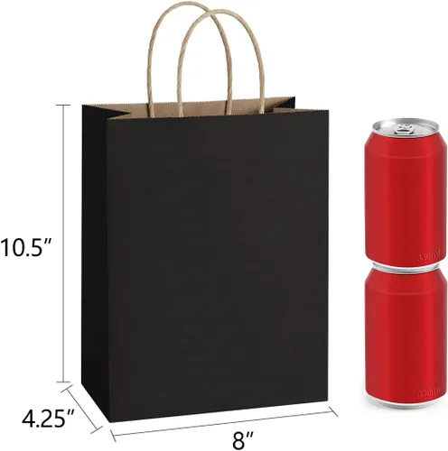 Miniatura 2 de Bolsas de la compra BagDream de 8 x 4.75 x 10.5 pulgadas. 25 unidades. Bolsas de papel con asas para regalo, para venta al por menor, para empaques