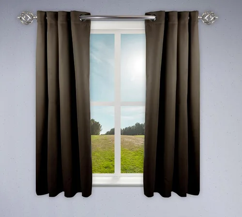 Miniatura 8 de Rod Desyne Cortina opaca con aislamiento térmico para ventana con ojales de metal, 52 x 63 pulgadas, color verde, 1 panel