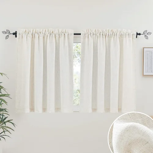 Miniatura 64 de RYB HOME Cortinas extralargas de 108 pulgadas de largo, transpirables con bolsillo para barra, cortinas traslúcidas blancas para sala de estar